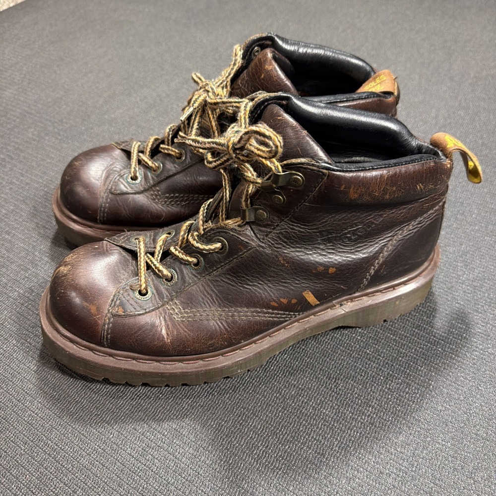 Vintage Dr. Doc Martens Chunky 8287 Brown Leather Boots Y2K UK 9 US 10